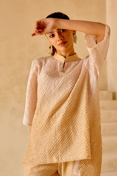 Twenty Nine Button Top With Panels indian designer wear online shopping melange singapore