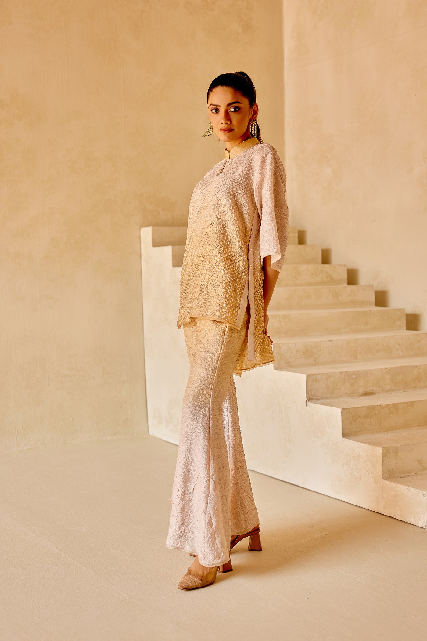 Twenty Nine Button Top With Panels indian designer wear online shopping melange singapore