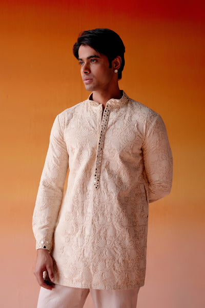 Twenty Nine Chikankari Kurta Shirt With Straight Pants indian designer wear online shopping melange singapore