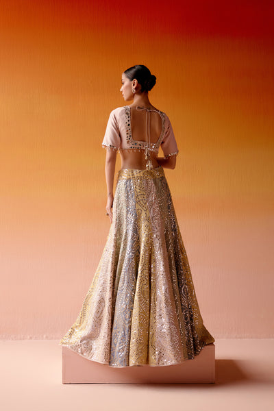 Twenty Nine Color Block Lehenga indian designer wear online shopping melange singapore
