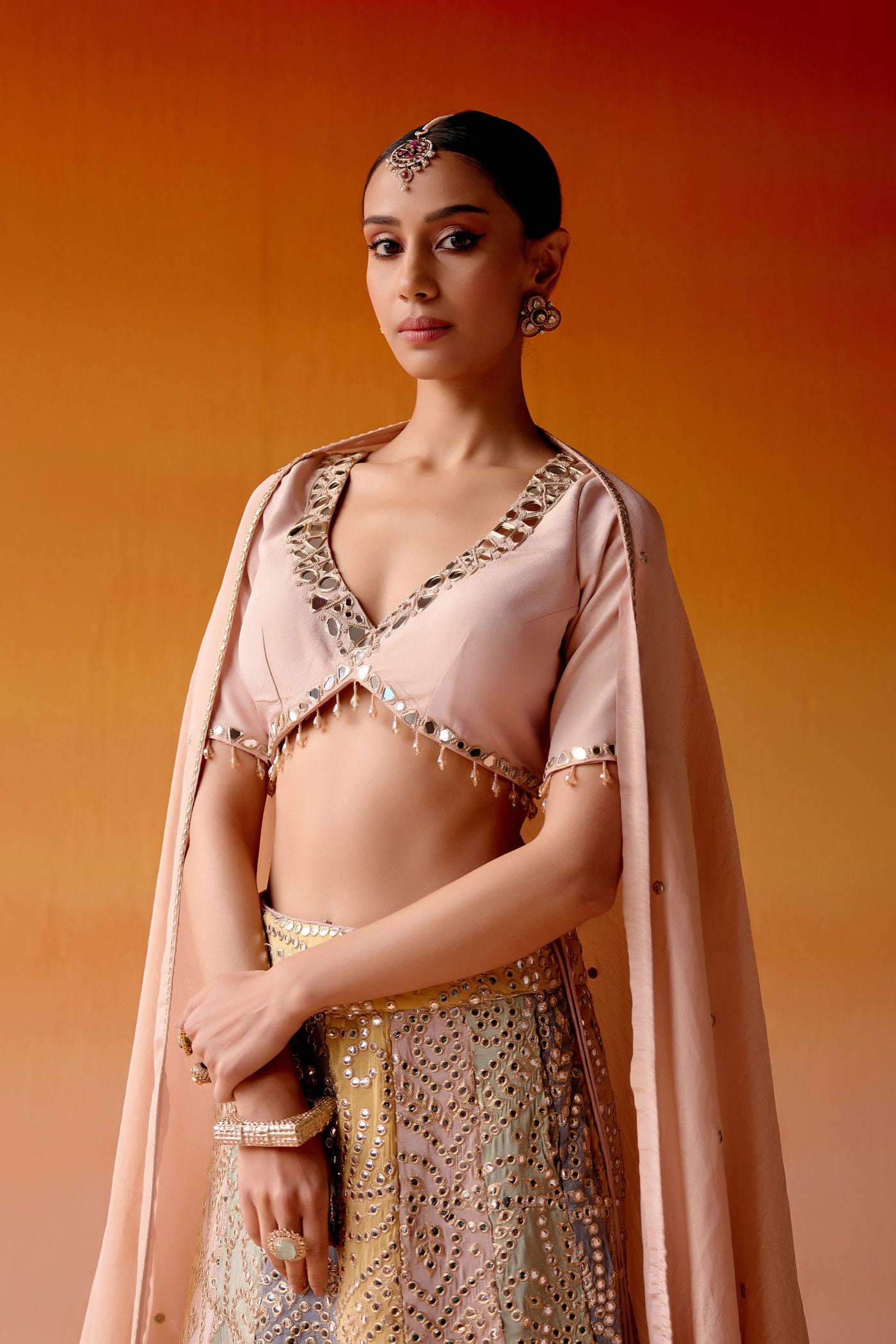 Twenty Nine Color Block Lehenga indian designer wear online shopping melange singapore