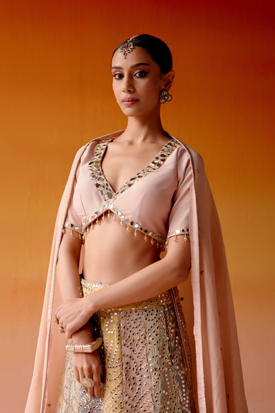 Twenty Nine Color Block Lehenga indian designer wear online shopping melange singapore