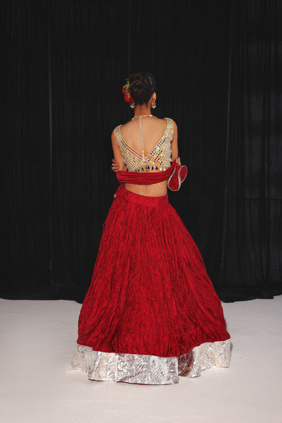 Twenty Nine Crushed Lehenga Set indian designer wear online shopping melange singapore
