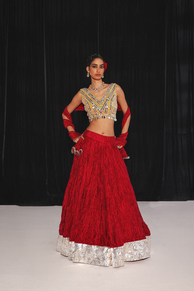 Twenty Nine Crushed Lehenga Set indian designer wear online shopping melange singapore
