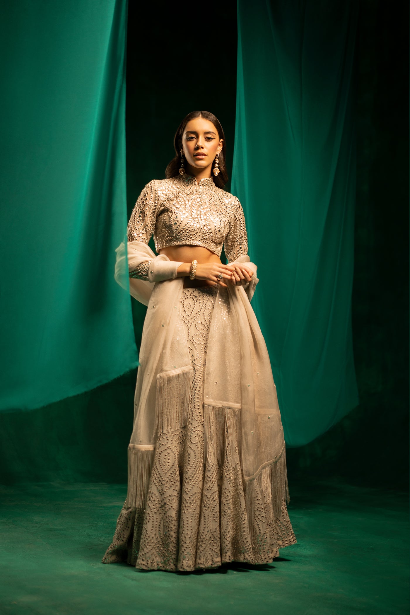 Twenty Nine Fish Cut Lehenga Set indian designer wear online shopping melange singapore