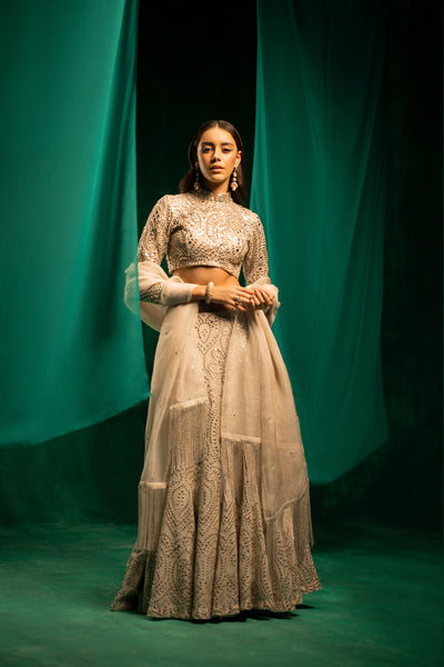 Twenty Nine Fish Cut Lehenga Set indian designer wear online shopping melange singapore