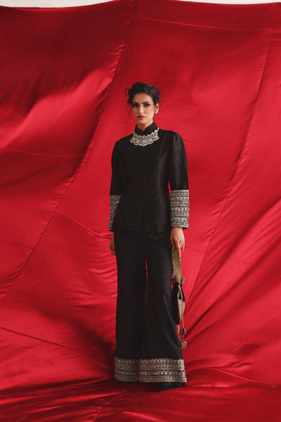 Twenty Nine Marodiwork Crop Jacket With Palazzos indian designer wear online shopping melange singapore

