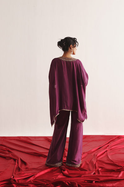 Twenty Nine Marodiwork Silk Kaftan With Palazzos indian designer wear online shopping melange singapore