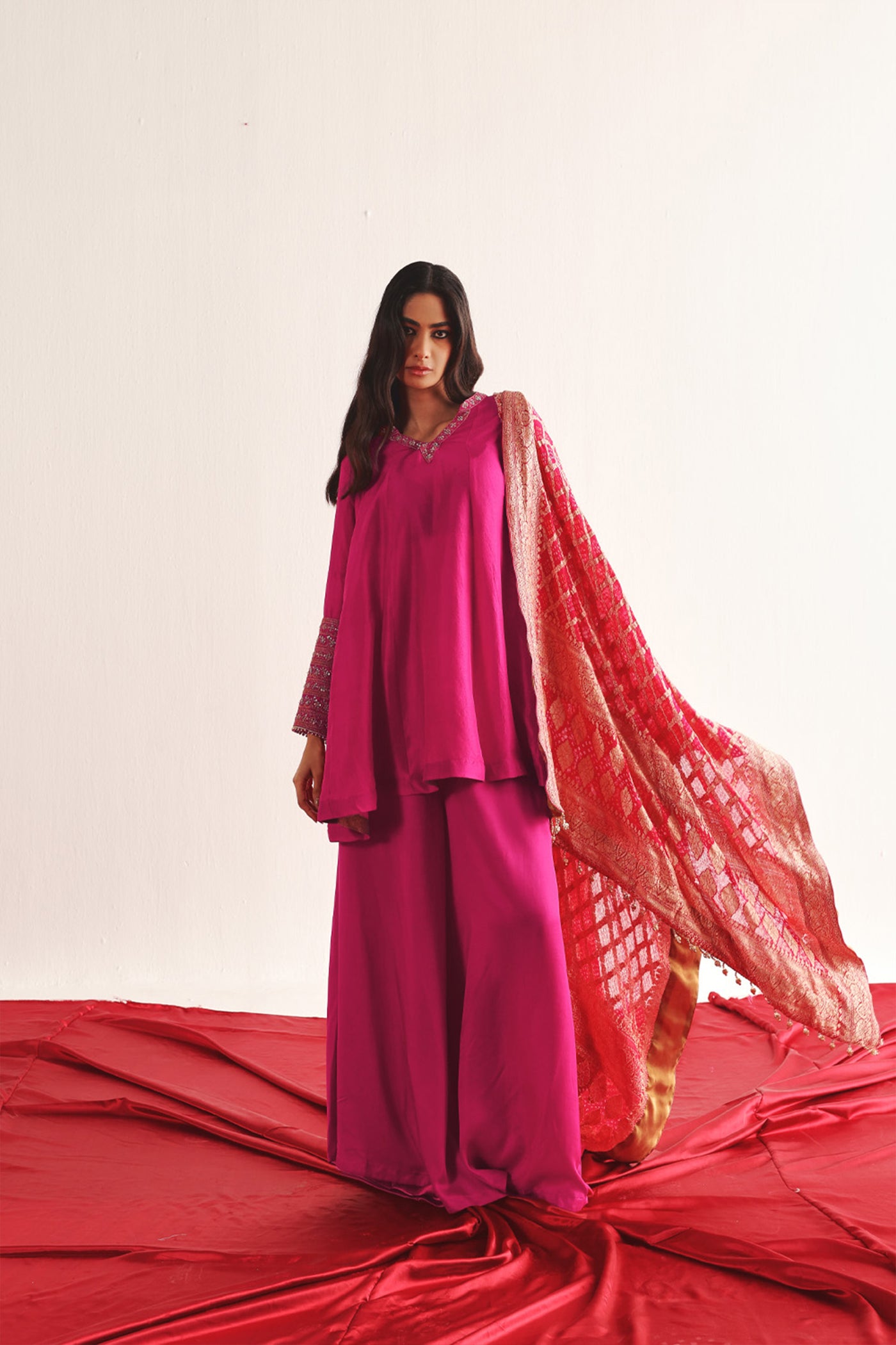 Twenty Nine Marodiwork Silk Kurta Set indian designer wear online shopping melange singapore