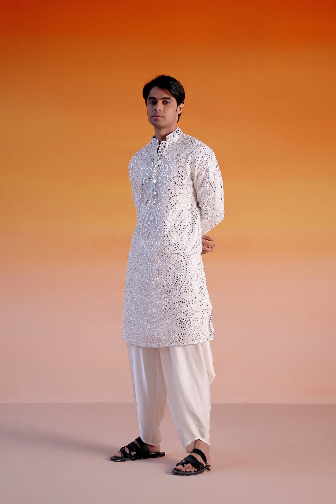 Twenty Nine Mirrorwork Kurta With Salwar indian designer wear online shopping melange singapore