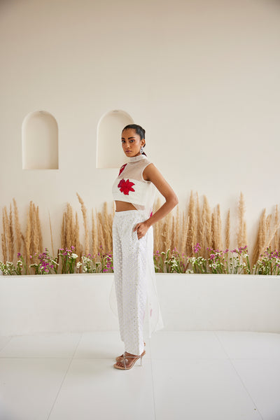 Twenty Nine Organza Mirrorwork Pallazos indian designer wear online shopping melange singapore