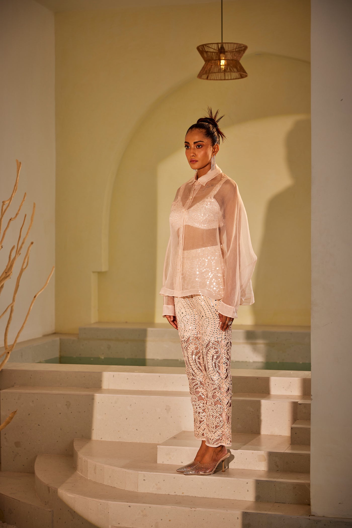 Twenty Nine Organza Shirt indian designer wear online shopping melange singapore