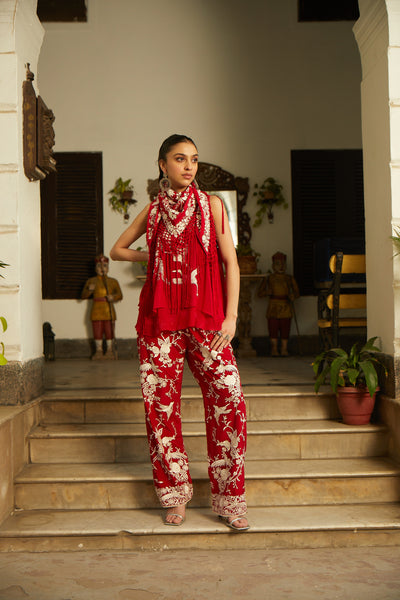 Twenty Nine Twenty Nine Parsi Gaara Jaal Palazzos Front  indian designer wear online shopping melange singapore