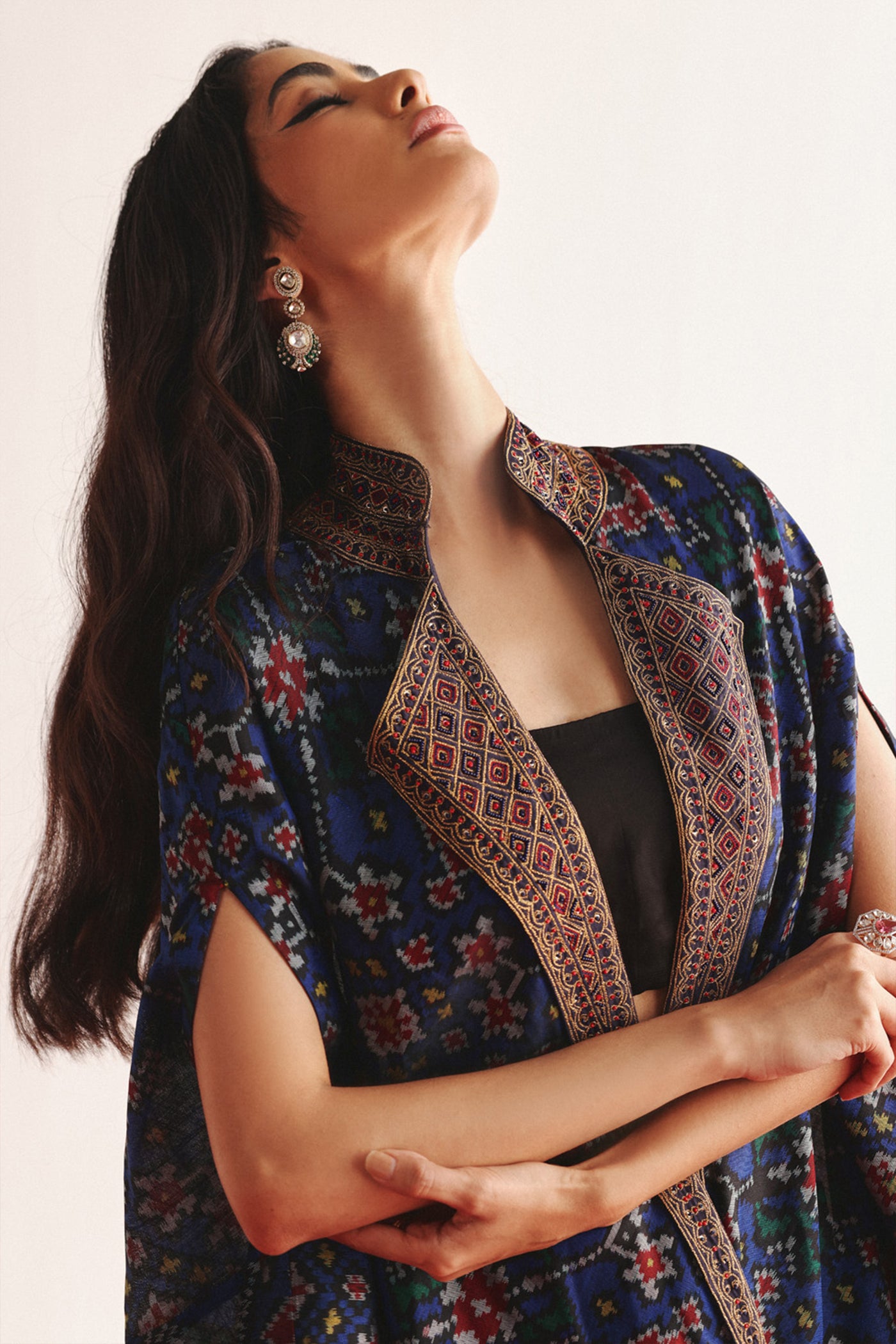 Twenty Nine Patola Marodiwork Cape With Harem Dhoti Pants indian designer wear online shopping melange singapore