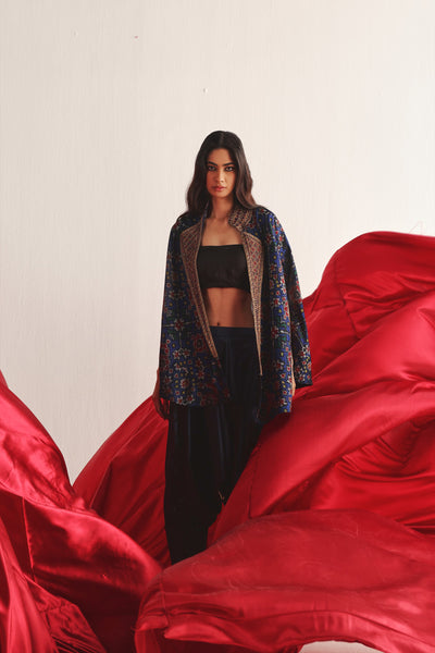 Twenty Nine Patola Marodiwork Cape With Harem Dhoti Pants indian designer wear online shopping melange singapore