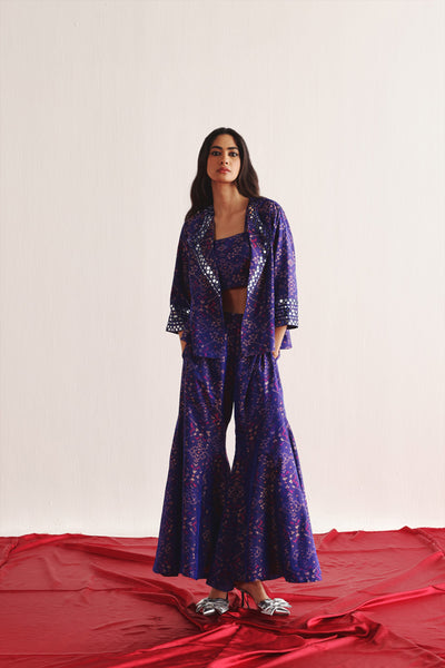 Twenty Nine Purple Patola Blazer Set indian designer wear online shopping melange singapore
