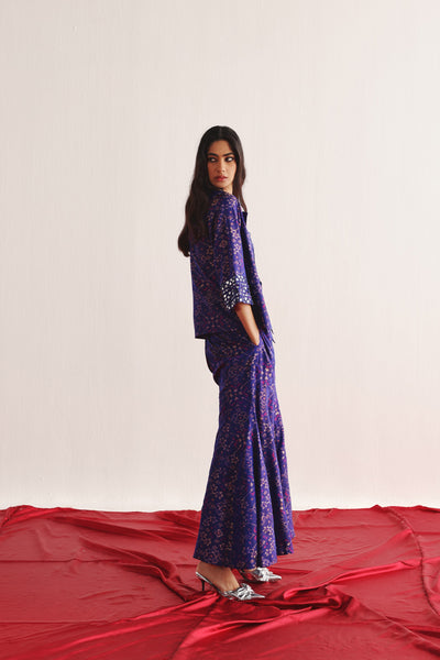 Twenty Nine Purple Patola Blazer Set indian designer wear online shopping melange singapore
