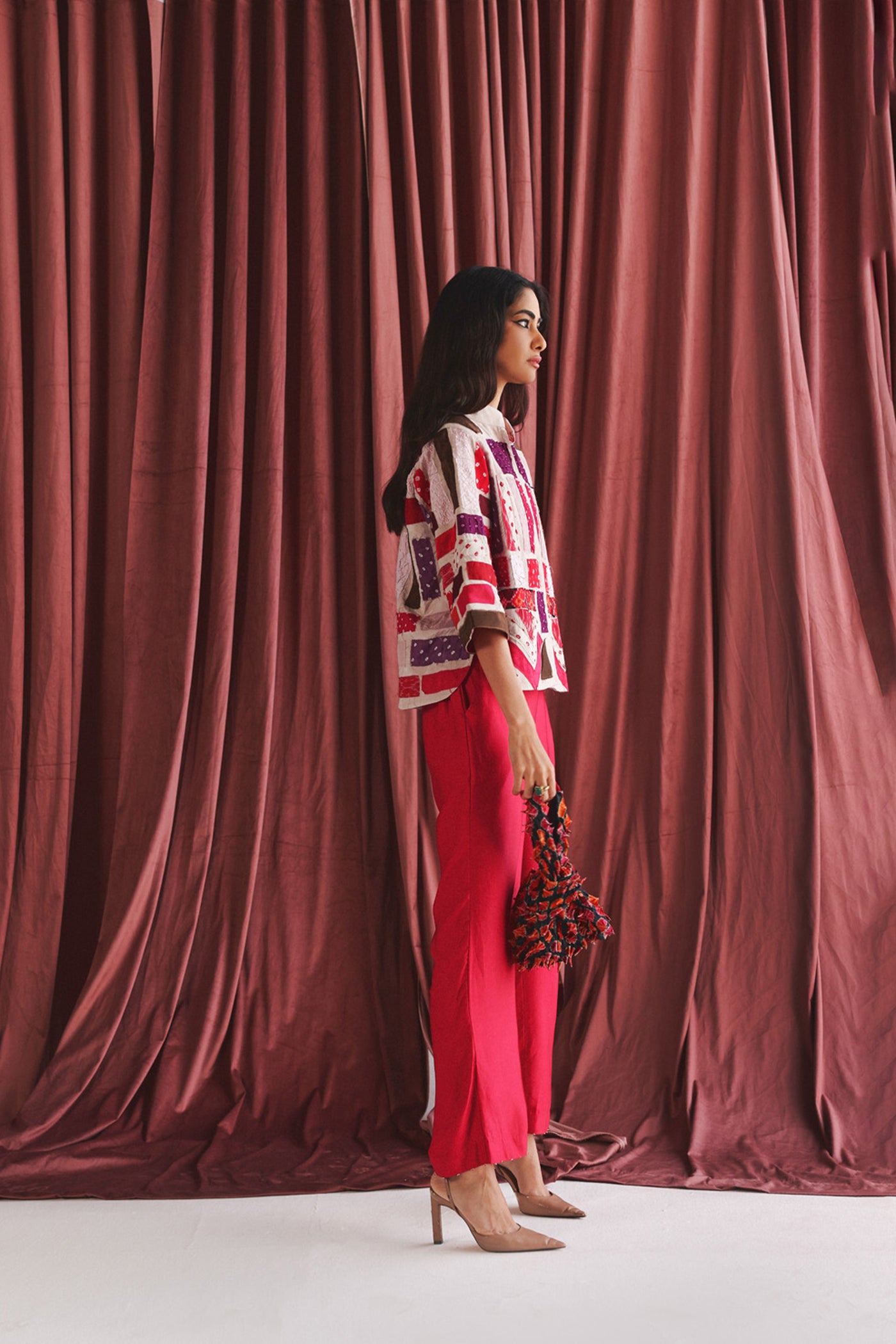 Twenty Nine Recycled Crop Jacket indian designer wear online shopping melange singapore