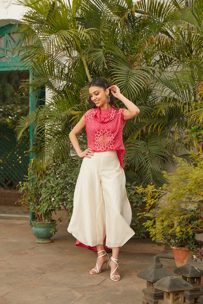 Twenty Nine Silk Chanderi Kimono Pants indian designer wear online shopping melange singapore