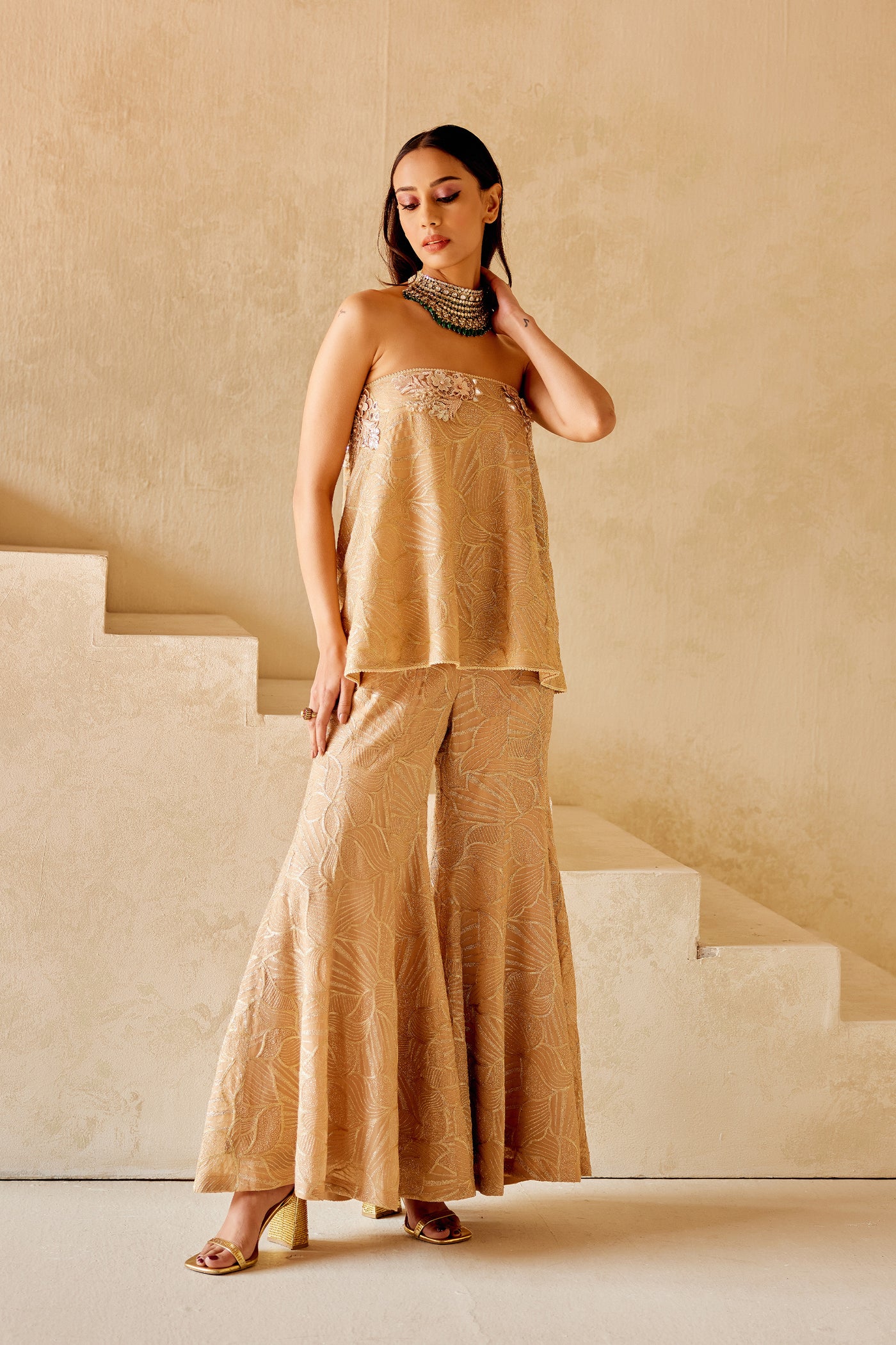 Twenty Nine Zari Bootcut Pants indian designer wear online shopping melange singapore