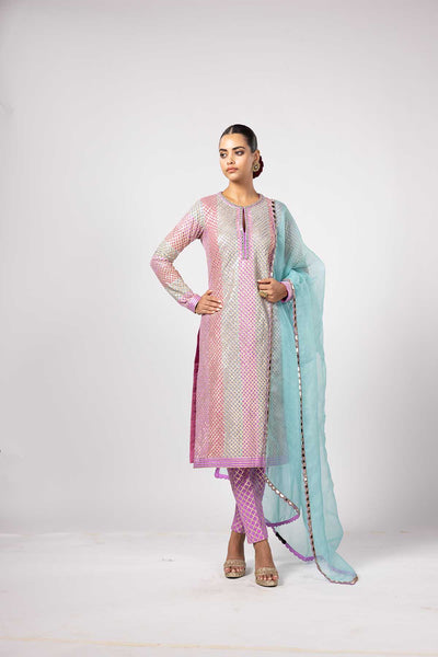 V Vani Vats Aqua Pant Kurta Set indian designer wear online shopping melange singapore 
