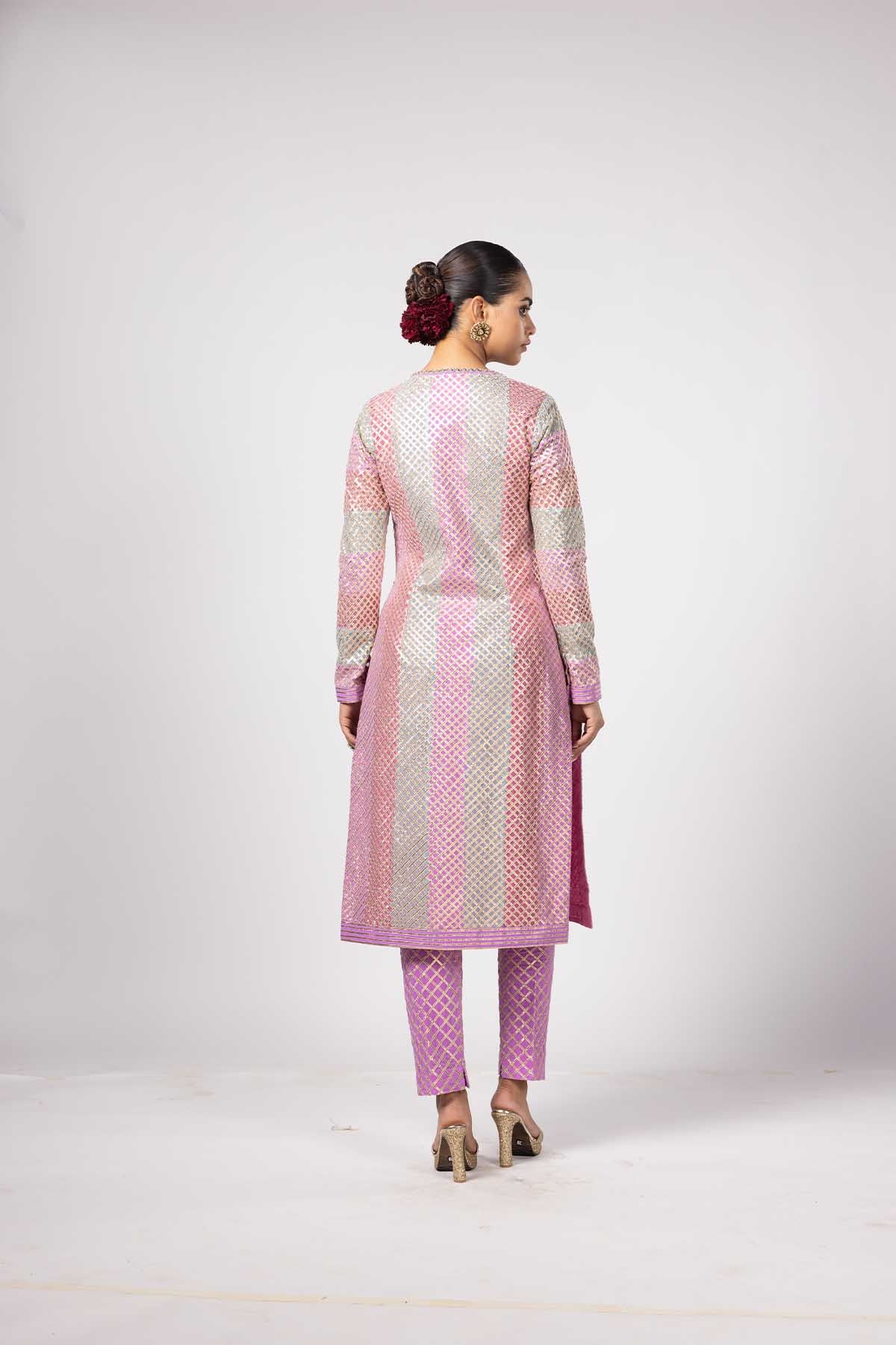 V Vani Vats Aqua Kurta Set indian designer wear online shopping melange singapore 