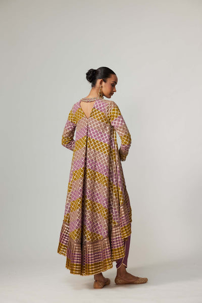 V Vani Vats Green Multicolor Dhoti Kurta Set indian designer wear online shopping melange singapore 