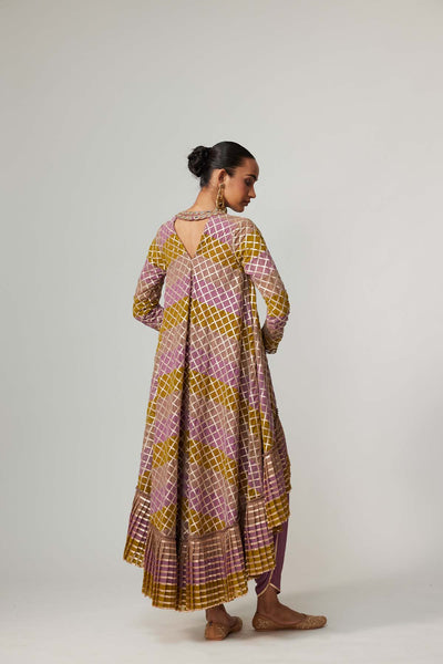 V Vani Vats Green Multicolor Dhoti Kurta With Dupatta Set indian designer wear online shopping melange singapore 