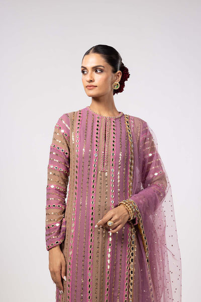 V Vani Vats Mud Mauve Mirror Kurta Set indian designer wear online shopping melange singapore 