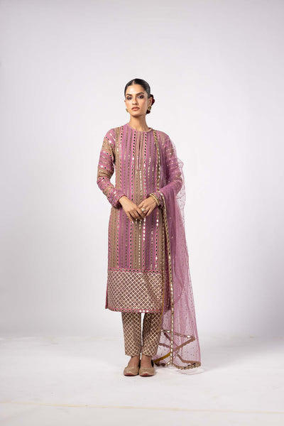 V Vani Vats Mud Mauve Mirror Kurta Set indian designer wear online shopping melange singapore 