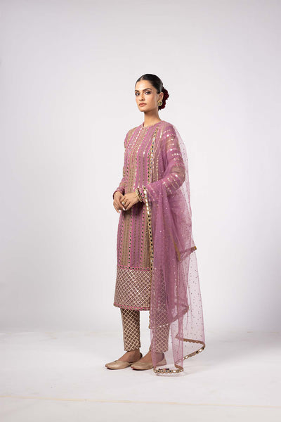 V Vani Vats Mud Mauve Mirror Kurta Set indian designer wear online shopping melange singapore 