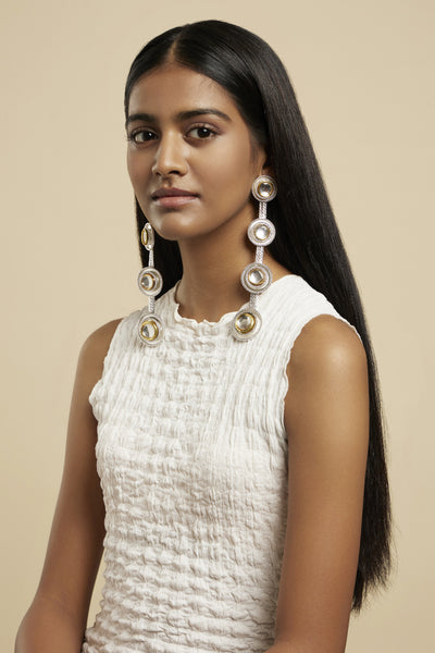 Valliyan Polki Dot Earrings indian designer wear online shopping melange singapore