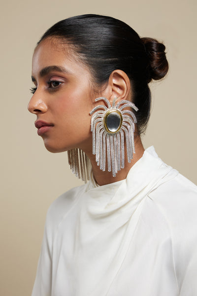 Valliyan Polki Firework Earrings indian designer wear online shopping melange singapore