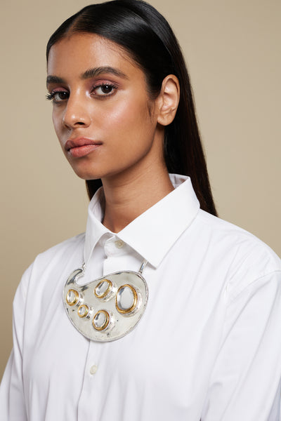 Valliyan Polki Paisley Bib Necklace fashion jewellery online shopping melange singapore indian designer wear