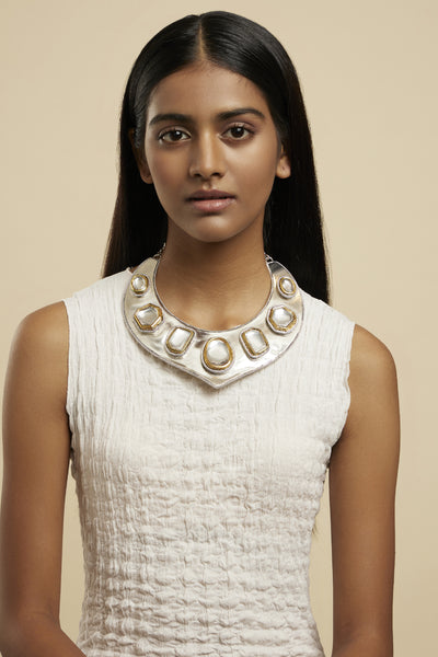 Valliyan Polki Taj Necklace jewellery online shopping melange singapore indian designer wear