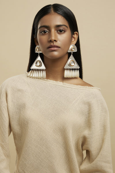 Valliyan Polki Tribal Chandelier Earrings indian designer wear online shopping melange singapore
