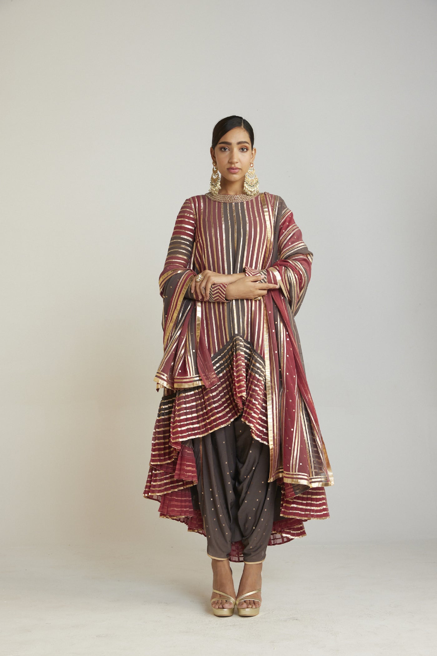 Asymmetrical Kurta Dhoti Set Indian designer wear online shopping melange singapore