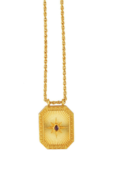 Zariin Aquarius Zodiac Tablet Reversible Necklace with Amethyst indian designer wear online shopping melange singapore 