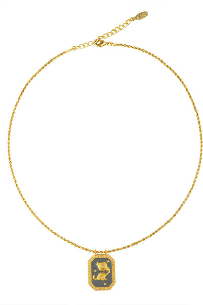 Zariin Aquarius Zodiac Tablet Reversible Necklace with Amethyst indian designer wear online shopping melange singapore 