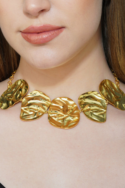 Zariin Bold N Sassy Gold Crush Necklace indian designer wear online shopping melange singapore