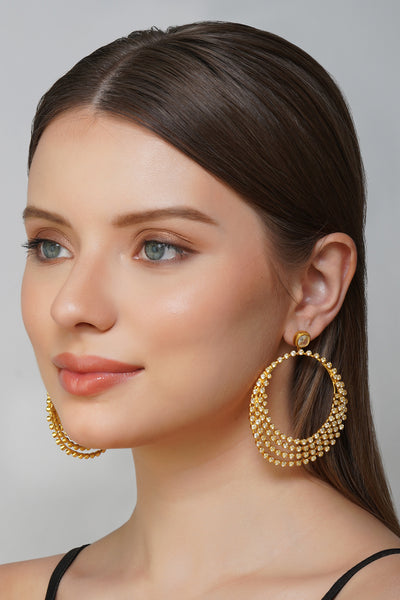 Zariin Catch the Light Crystal Hoop Earrings indian designer wear online shopping melange singapore