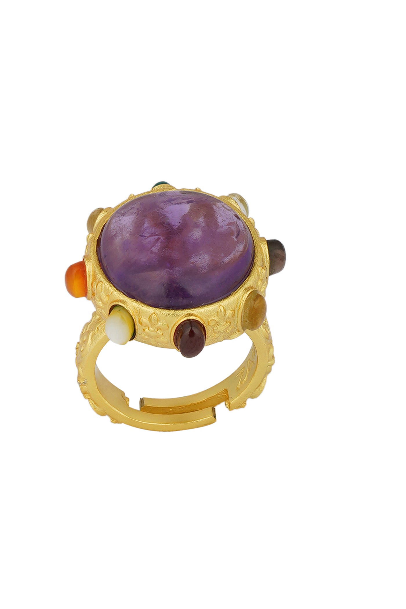 Zariin Colour Code Navratna Ring jewellery indian designer wear online shopping melange singapore