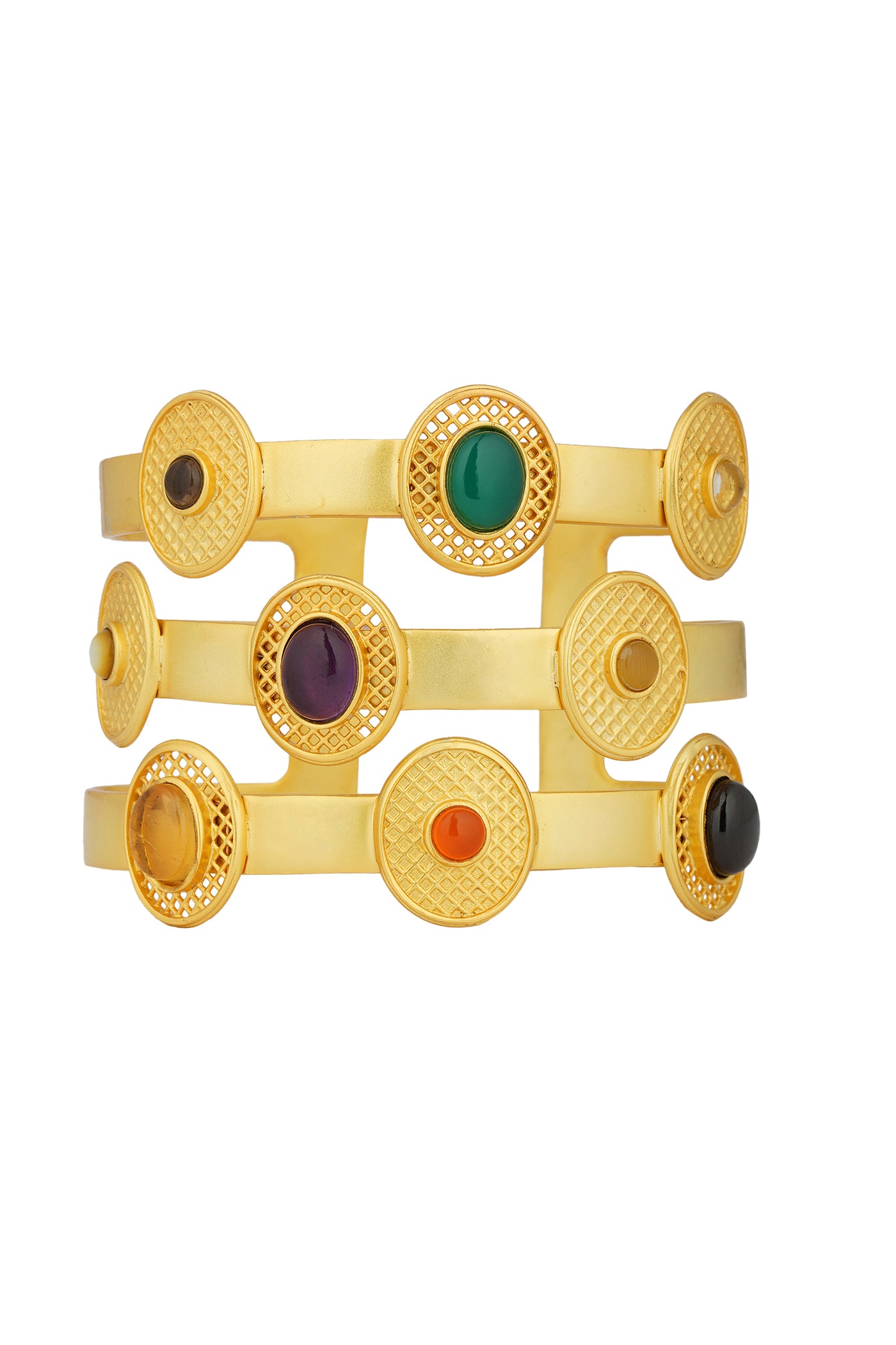 Zariin Colour Glam Navratan Cuff Bracelet jewellery indian designer wear online shopping melange singapore