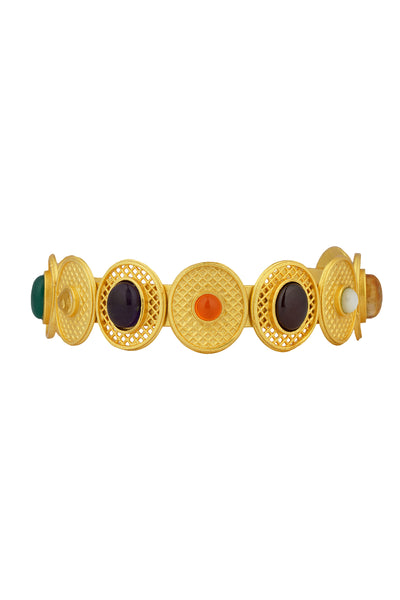 Zariin Colour Story Navratan Cuff Bracelet jewellery indian designer wear online shopping melange singapore