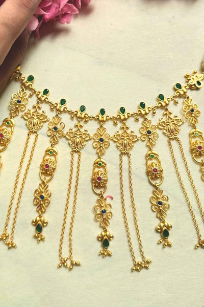 Zariin Dancing Drapes Statement Necklace indian designer wear online shopping melange singapore 
