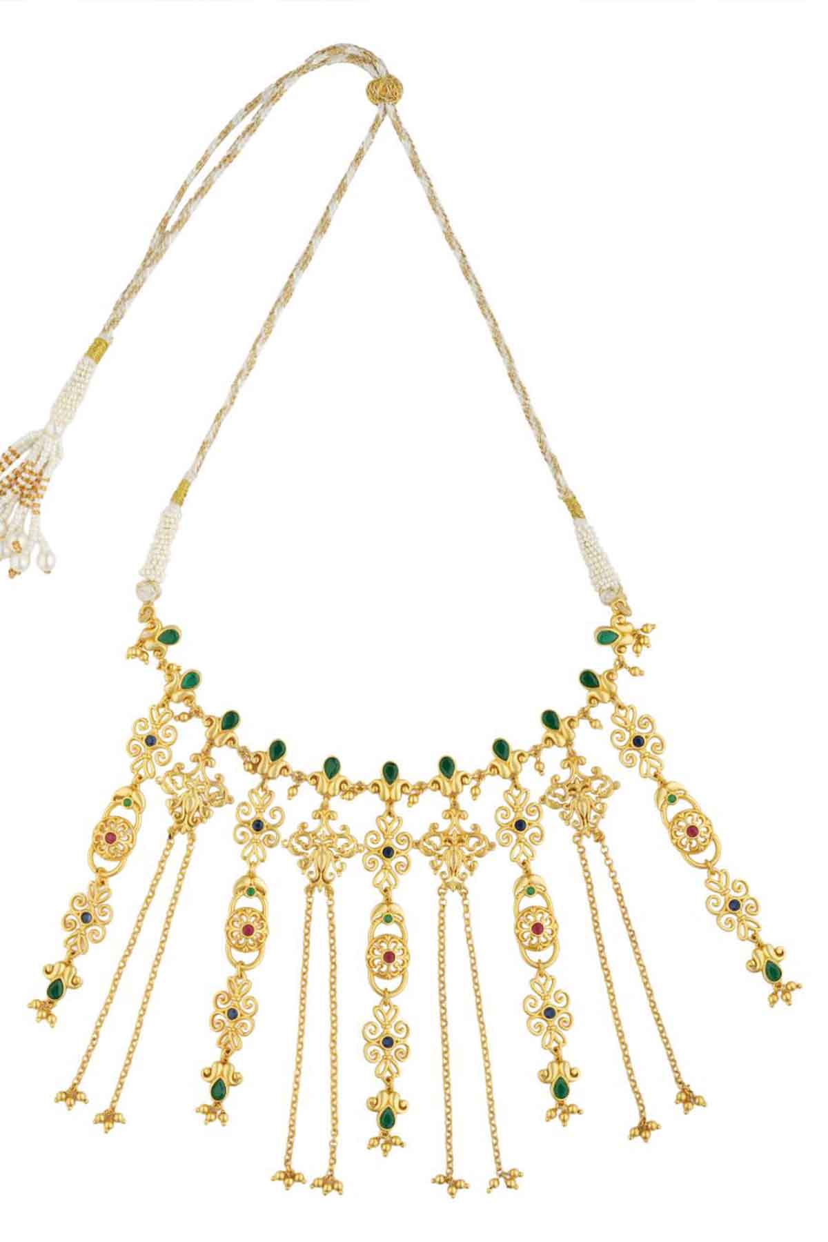 Zariin Dancing Drapes Statement Necklace indian designer wear online shopping melange singapore 
