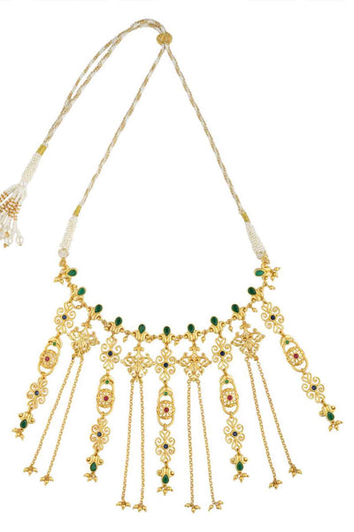 Zariin Dancing Drapes Statement Necklace indian designer wear online shopping melange singapore 
