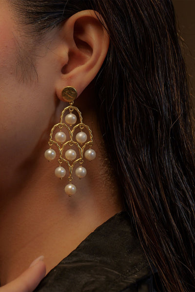 Zariin Dancing Queen Pearl Earrings indian designer wear online shopping melange singapore 