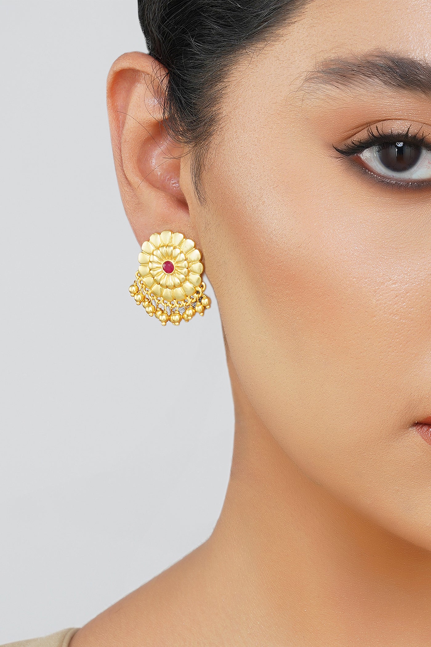 Zariin Floral Past Stud Earrings indian designer wear online shopping melange singapore