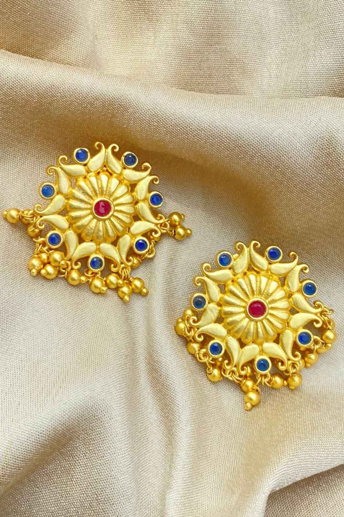 Zariin Floral Wonder Stud Earrings indian designer wear online shopping melange singapore 